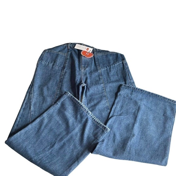 Cider Jeans Hi Rise 100% Cotton Wide Leg Super Soft Size Medium New - Picture 8 of 9